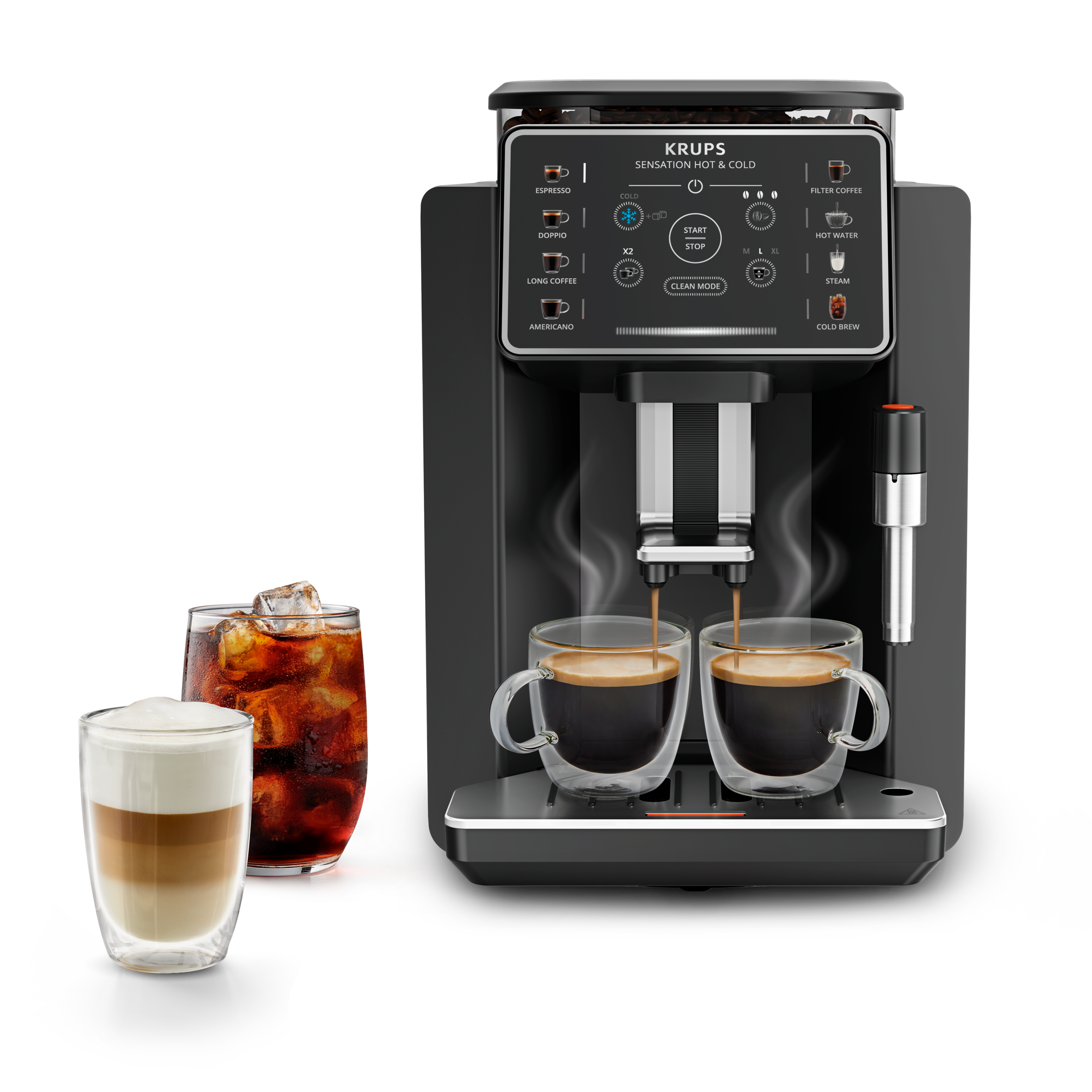 Sensation Hot & Cold EA9138 volautomatische koffiemachine - 12 recepten - Stoompijpje