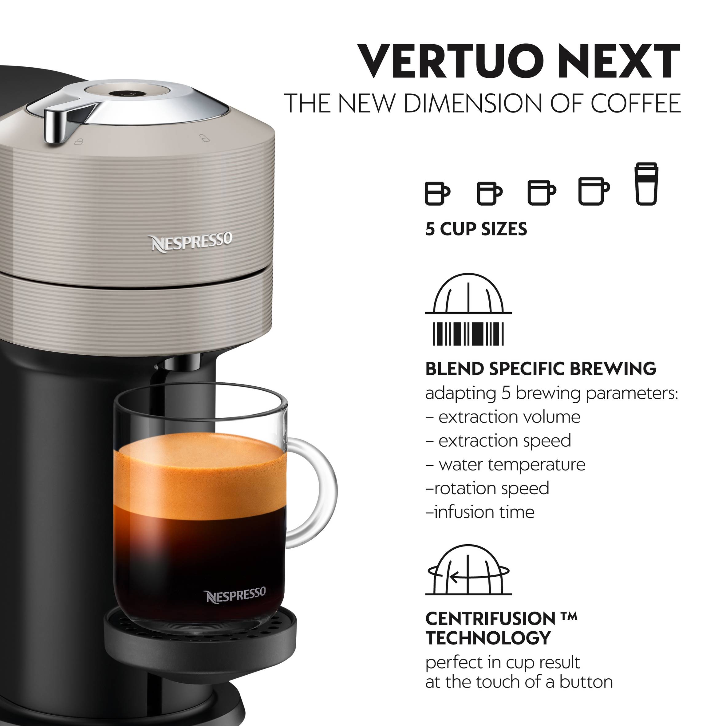 Vertuo Next & Aeroccino XN911B koffiecupmachine