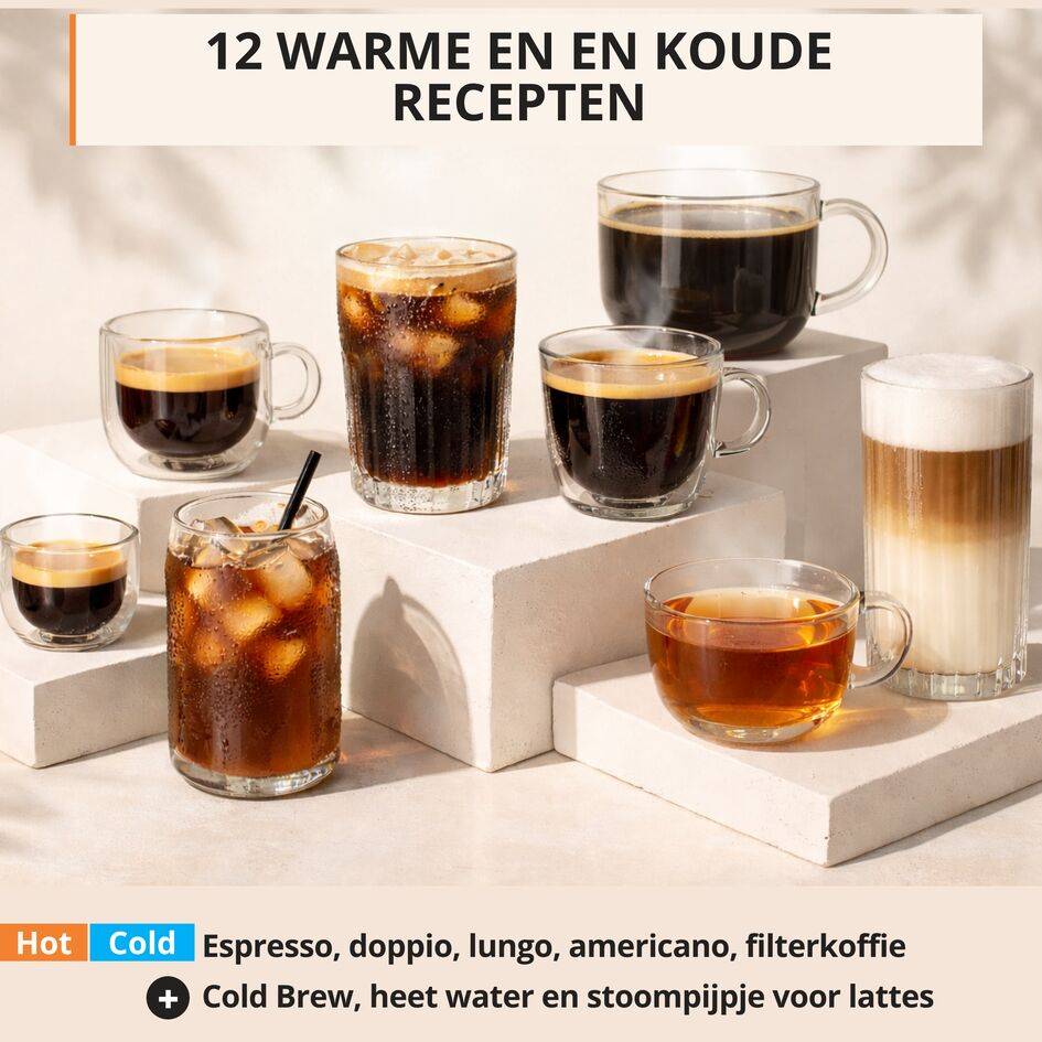 Sensation Hot & Cold EA9138 volautomatische koffiemachine - 12 recepten - Stoompijpje