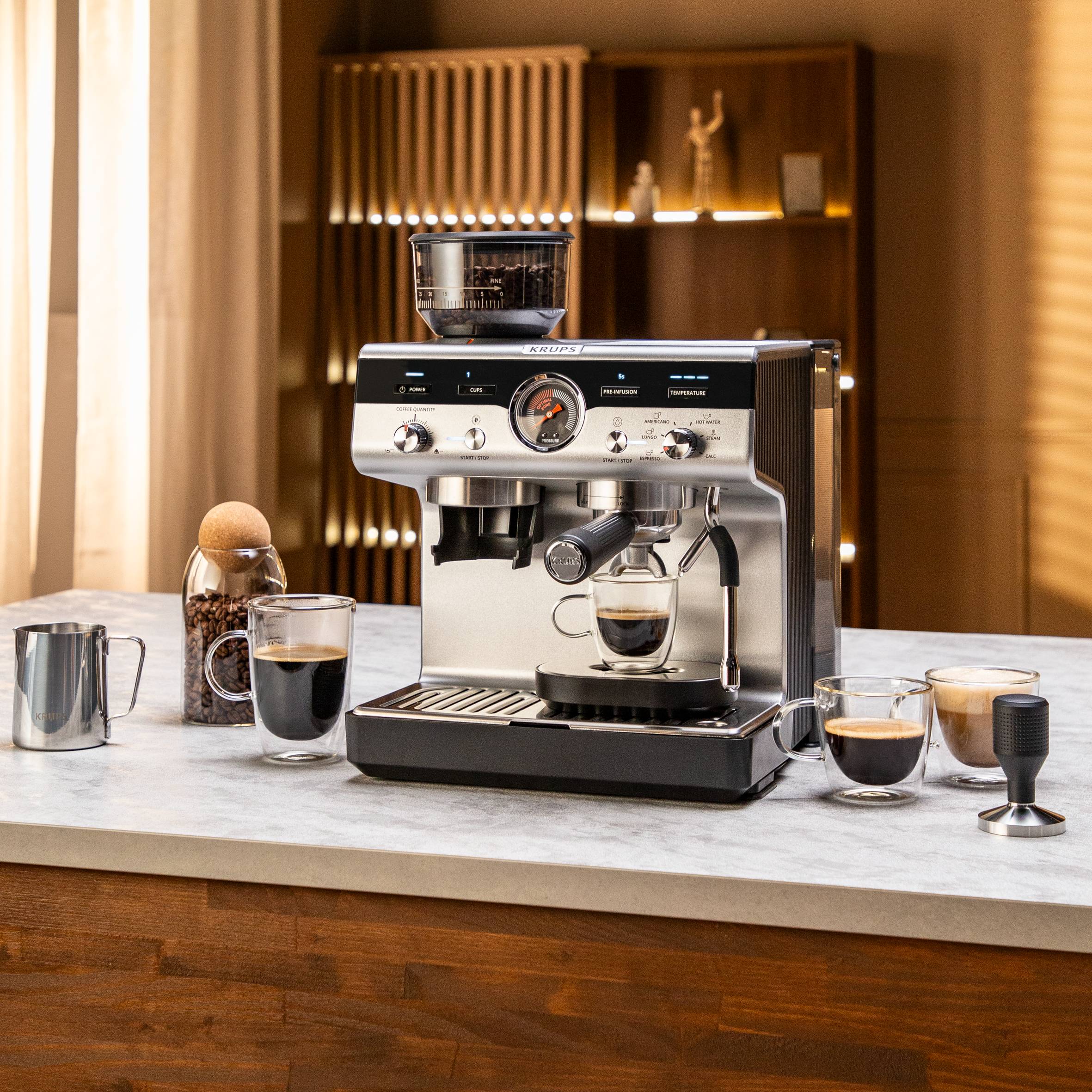 Precision XP801T pistonmachine met ingebouwde molen