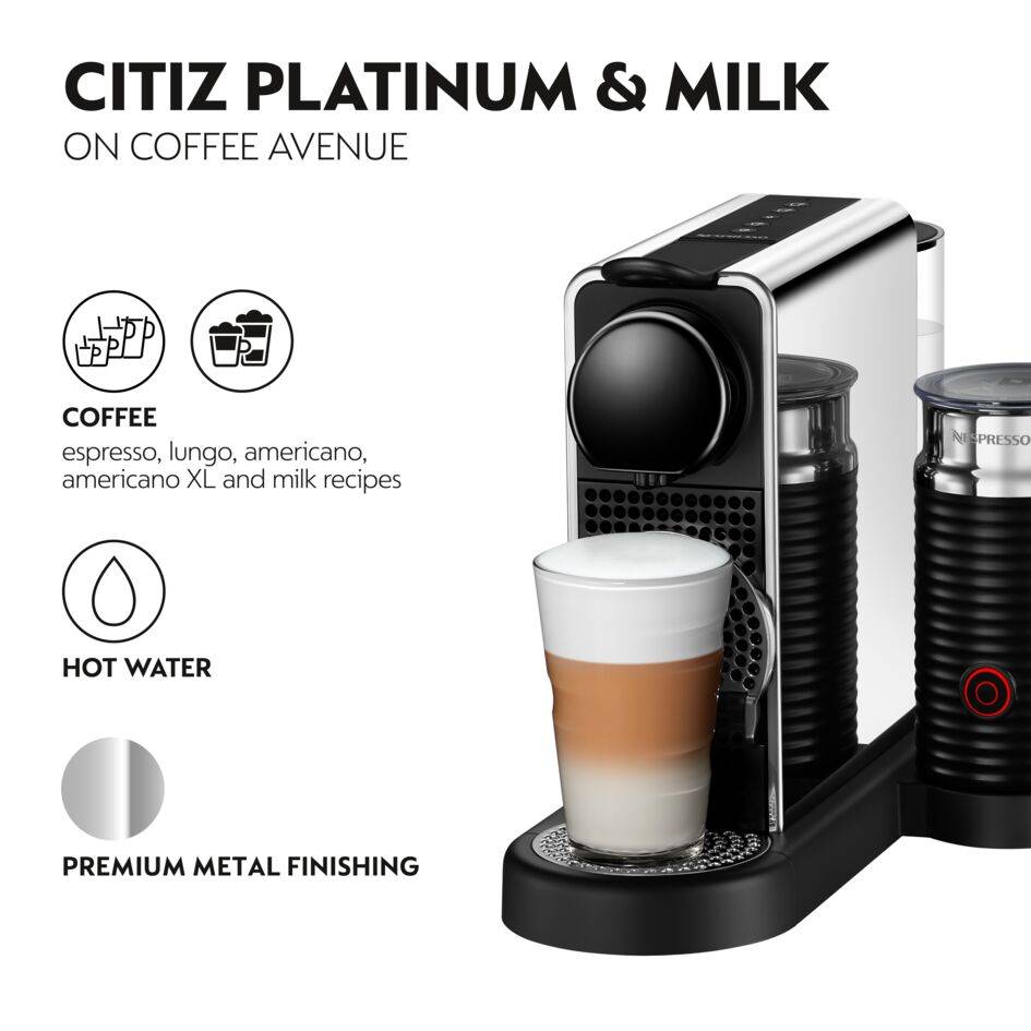 Nespresso CitiZ Platinum & Milk XN630D RVS