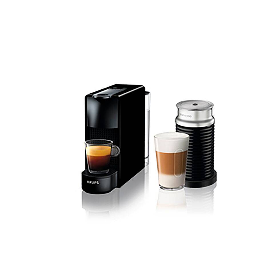 ESSENZA MINI Piano Black & Aeroccino