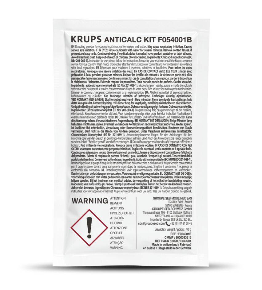 Zakjes ontkalkingspoeder x2 F054001B