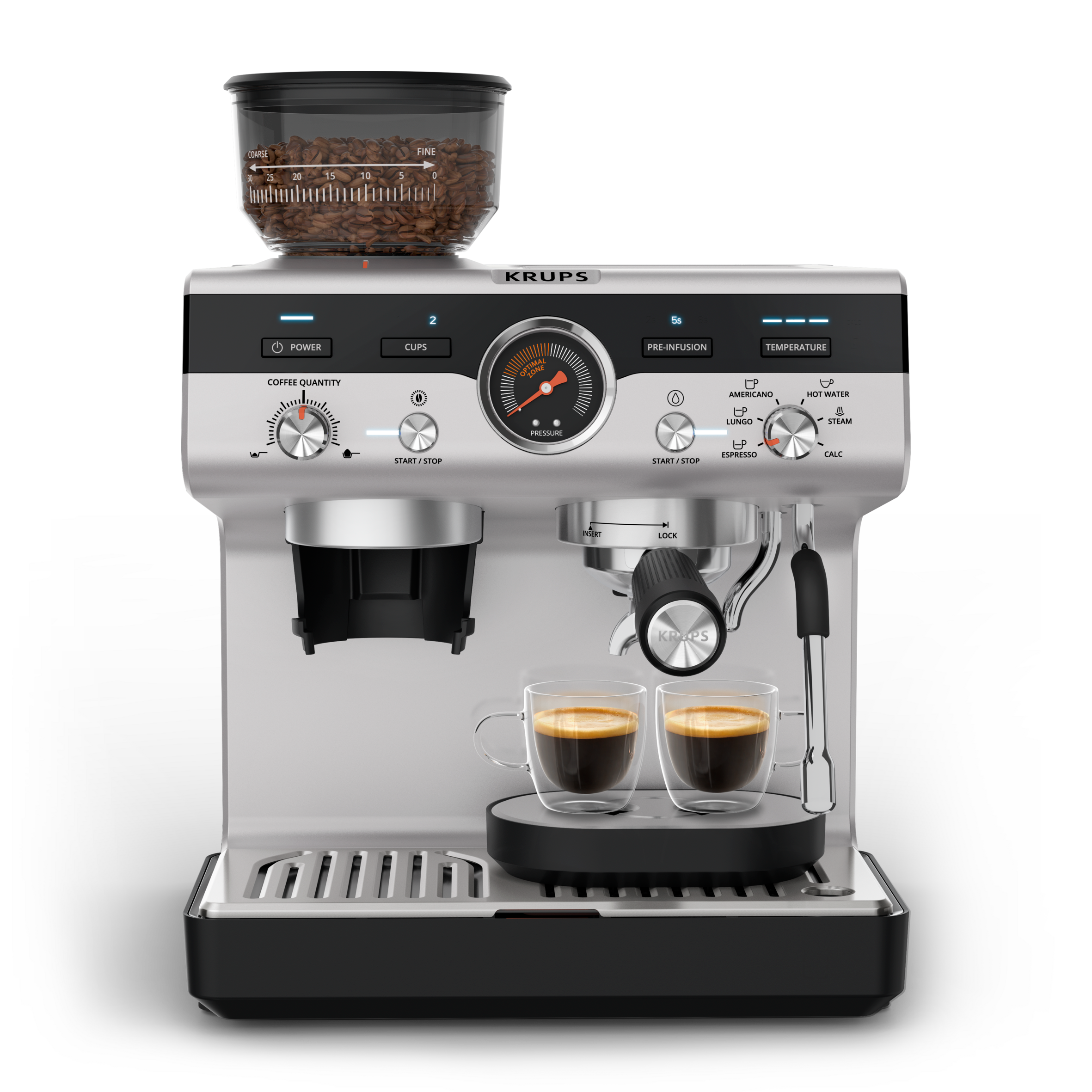 Precision XP801T pistonmachine met ingebouwde molen