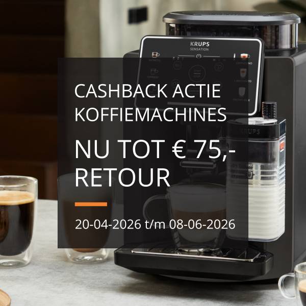 Tot 75 euro cashback op geselecteerde Krups volautomaten